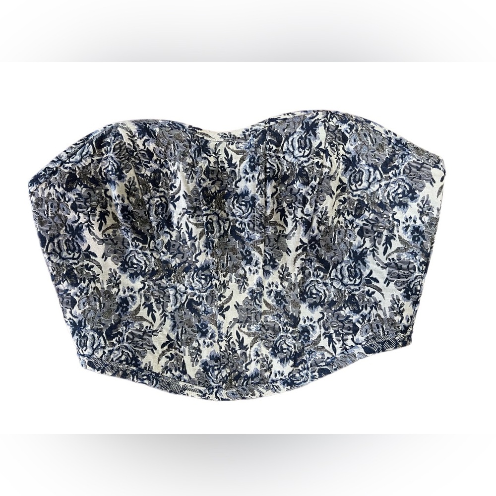 Altar’d State Blue Floral Corset Top